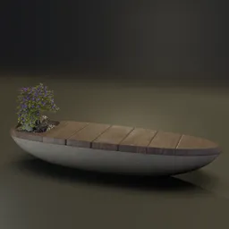 Ovoid planter bench