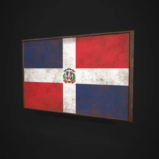 Dominican Republic Flag Picture Frame