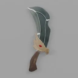 Low-poly 3D model of a stylized sword, digitally crafted and textured for Blender.