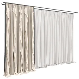 MI Silk And Cotton Curtain Set