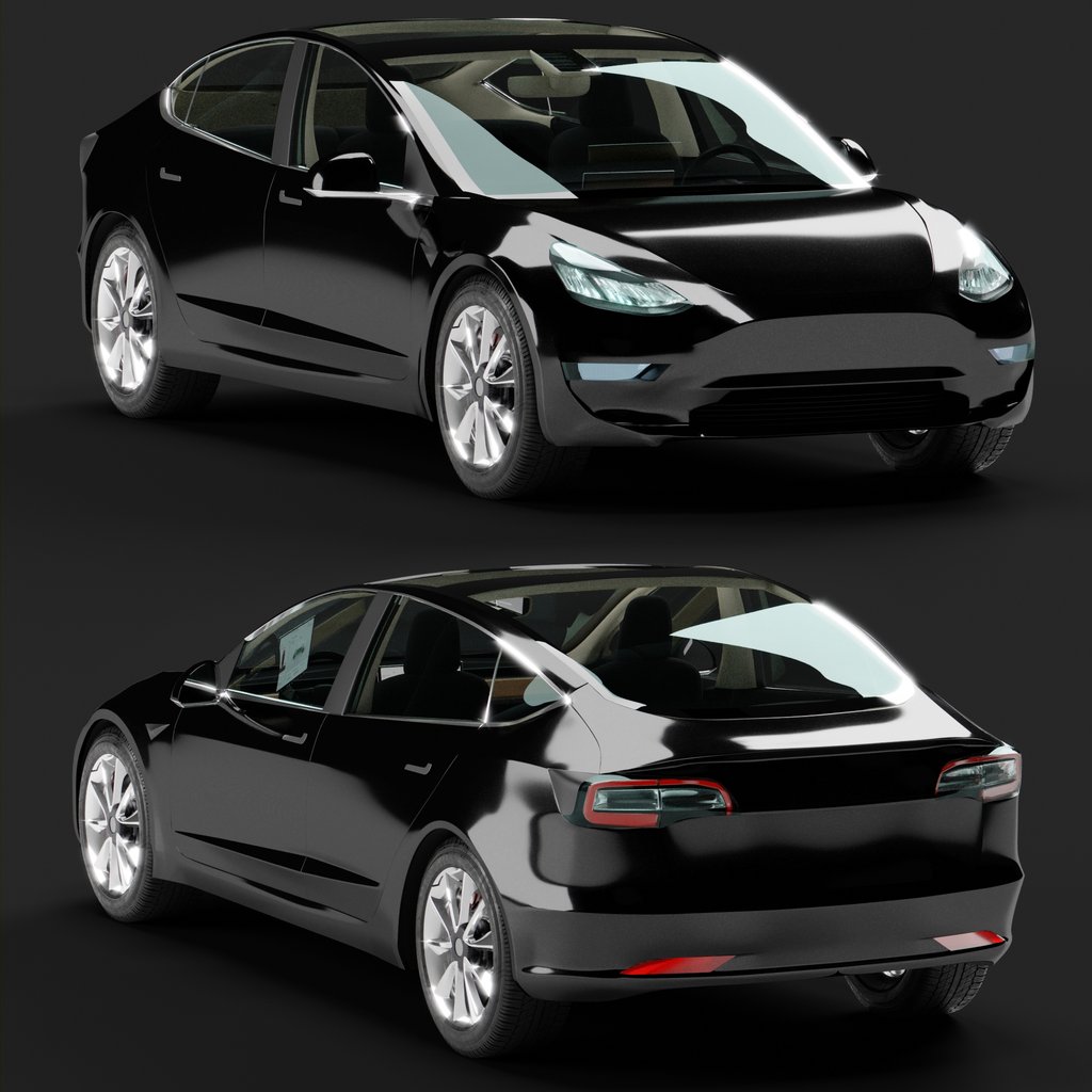 Tesla Model 3 | FREE Modern Cars Models | BlenderKit