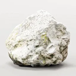 Photoscanned 3D rock model with optimized low-poly structure and 2K PBR textures for Blender rendering.