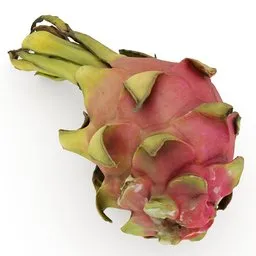 Detailed 3D pitaya model for Blender, photo-realistic exotic fruit for kitchen decor visualization.