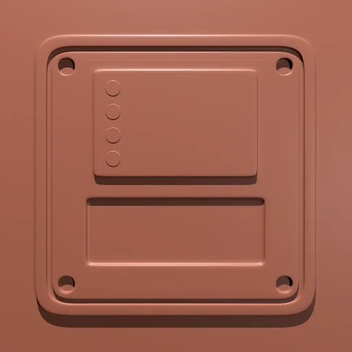 Blender 3D Square Greeble Detail sculpting brush for industrial textures on 3D models.