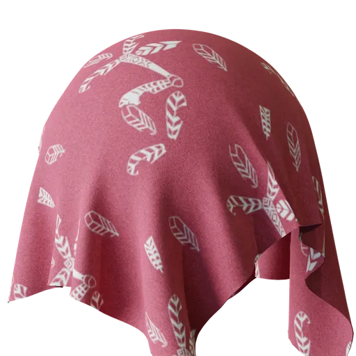 High-resolution PBR red feather fabric texture for Blender 3D artists, suitable for close-up renders.