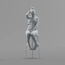 Lowpoly Female Sitting