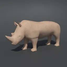 Rhinoceros Wooden Statue
