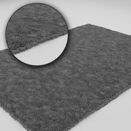 High-quality 3D model of a textured grey carpet with a detailed close-up view, suitable for Blender rendering and architectural visualization.