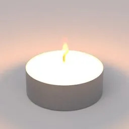 Realistic 3D model of a lit candle with dynamic flame, perfect for Blender animation and rendering.