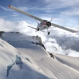 Flying over Snow Mountain Parallax