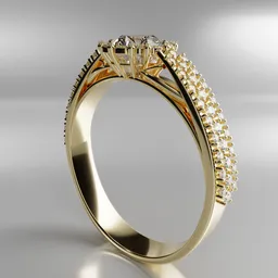 Gold ring wth diamond