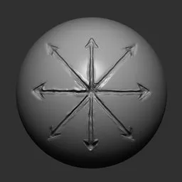 3D sculpting brush imprint of a chaotic symbol for detailed monster and creature modeling in Blender.