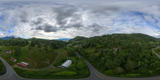 Green Landscape Overcast Sky