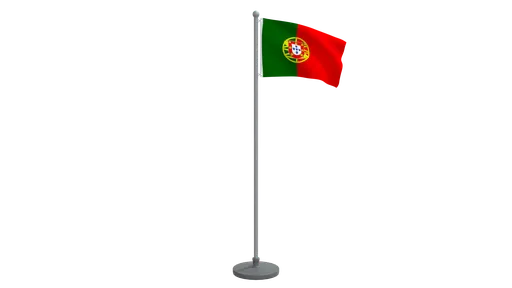 Low poly animated Portugal flag 3D model with two mesh quads, optimized for Blender rendering and CG visualization.