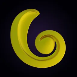 Detailed golden swirl sculpture for 3D rendering, compatible with Blender, ideal for design embellishment.