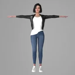 Woman Casual Outfit Rigged