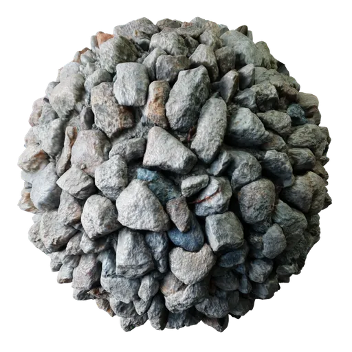 2K high-resolution PBR gravel texture for 3D modeling and rendering in Blender.