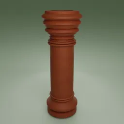 Detailed 3D model of a terracotta Victorian Chimney Pot, suitable for architectural visualizations in Blender.