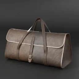 Detailed 3D render of a designer leather and metal briefcase and bag, optimized for Blender Archviz and game asset use.