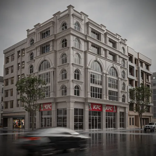 City Scene - Shop and apartment