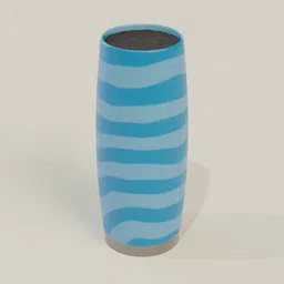 Tall ethnic blue vase