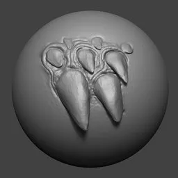 3D Multi Spike sculpting brush effect for detailed dragon models in Blender.