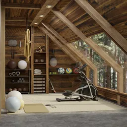 Attic Home Gym Interior