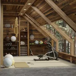 Attic Home Gym Interior