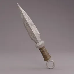 "Explore a detailed 3D model of a medieval dagger with intricate wooden details, inspired by both historical and fantastical elements. This BlenderKit creation showcases photorealistic textures and a sleek design perfect for any military-sci-fi project. Discover the fine craftsmanship of this unique dagger, fit for any in-game arsenal or artistic inspiration."