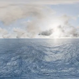 Bright Cloudy Ocean Horizon