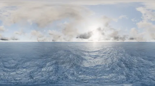 Bright Cloudy Ocean Horizon