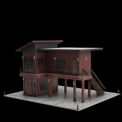Dirty elevated house