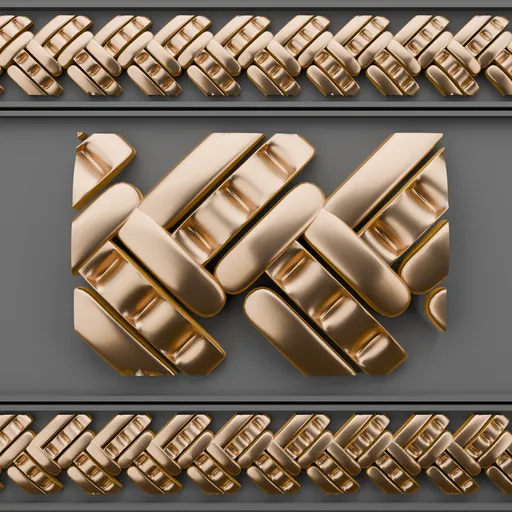 Detailed gold trim 3D model for efficient scene embellishment using Blender.