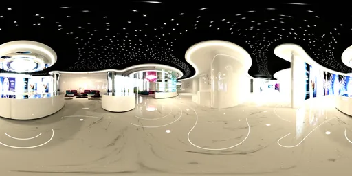 Black Ceiling Streamlined  Exhibition Hall