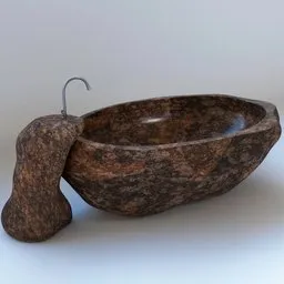 Bathtub carved from rock