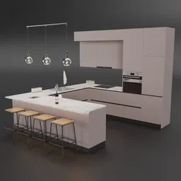Large Corner Beige Kitchen