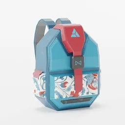 Sci-fi low Poly Backpack