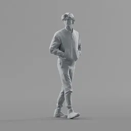 Lowpoly Male Walking