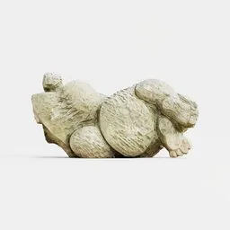 High-detail 3D photoscan model of a reclining stone sculpture for use in Blender 3D projects.