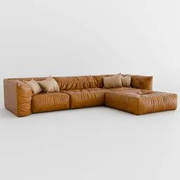 Block Leather Sofa