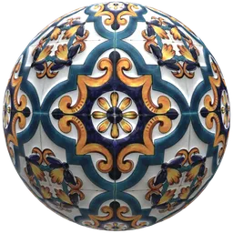 Blue Quatrefoil Ceramic Tile