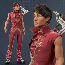 Fantasy Stylized Male Hero Warrior