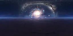 Sci-fi Planet with Galaxy