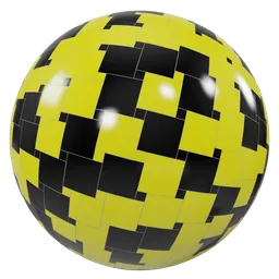 Yellow black  colour Tiles