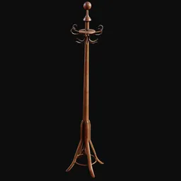 Early 1900s Wooden Coat Rack Plain