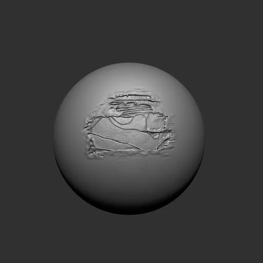 3D sculpting brush for Blender showcasing detailed cloth damage effects with tears and holes.