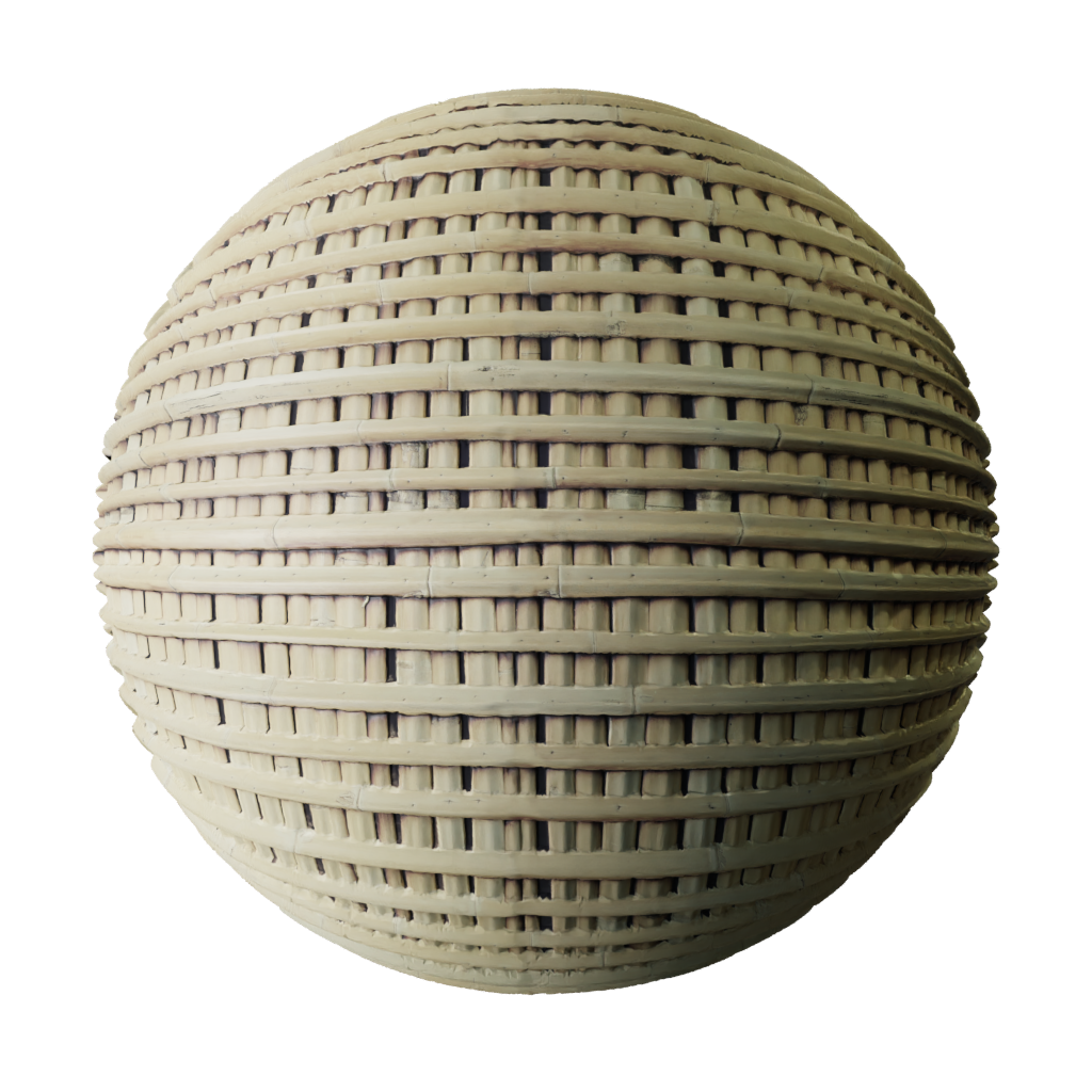 Bamboo Wicker Basket FREE wood materials BlenderKit