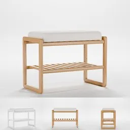 Solid Wood Shoe Bench