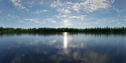Sunny Cloudy Day at Lake