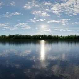 Sunny Cloudy Day at Lake